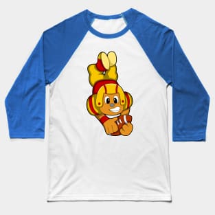 Bear at Sports with Football & Helmet Baseball T-Shirt